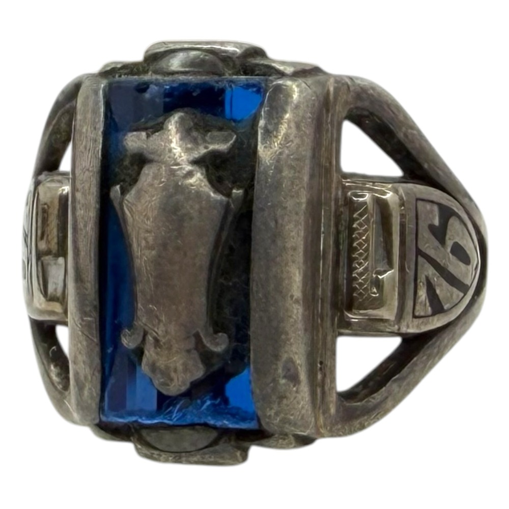 Jostens Class Ring Size 9.25 Sterling Silver 925 9.8g Blue Spinel 1976-1979